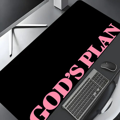 God's Plan Minimalist Pink Design Extra Large Gaming Mouse Pad