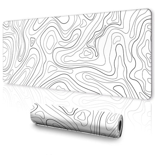 Topographic White Mouse Pad
